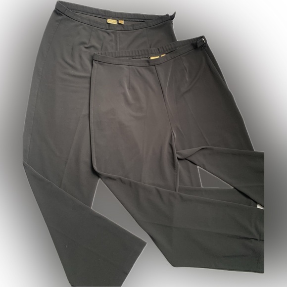 CASLON side zipper black pants, rayon/polyester/Spandex, stretch size LARGE - Picture 10 of 10